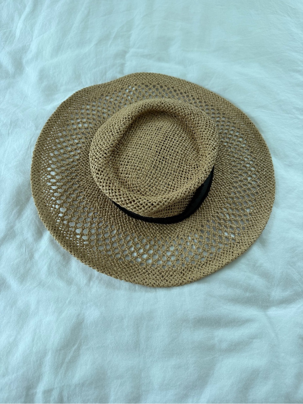 Hurley Tan Woven Straw Hat with Black Label